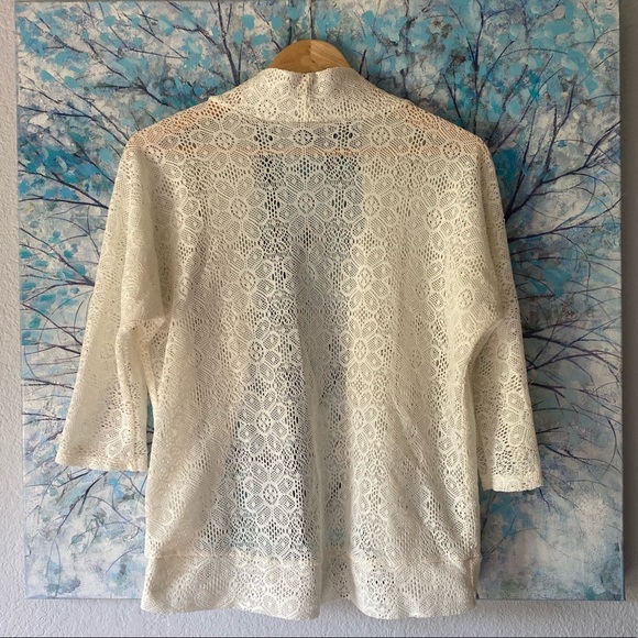 Floral Lace 3/4 Sleeve Cardigan - Picture 5 of 5